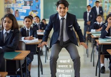 कक्षा में कसरत: 9 मिनट HIIT से दिमाग 27% तेज!